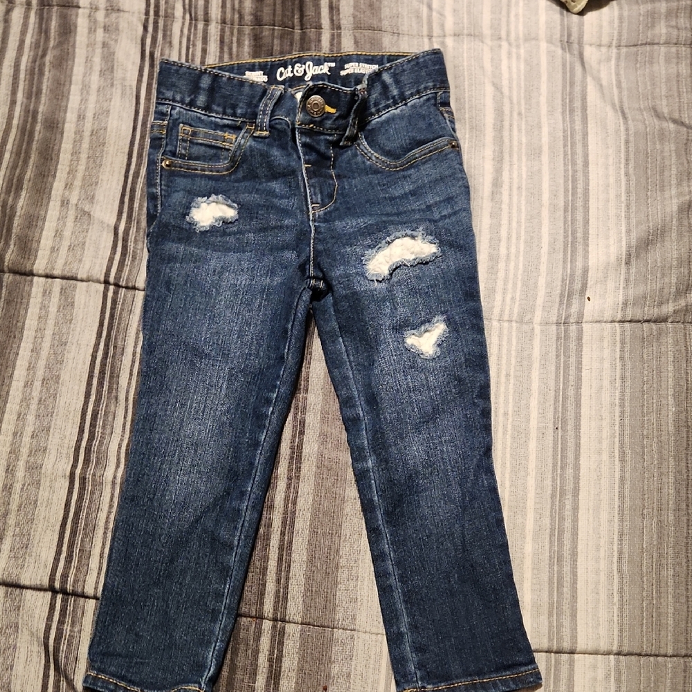Cat & Jack Blue Distressed Kids Jeans